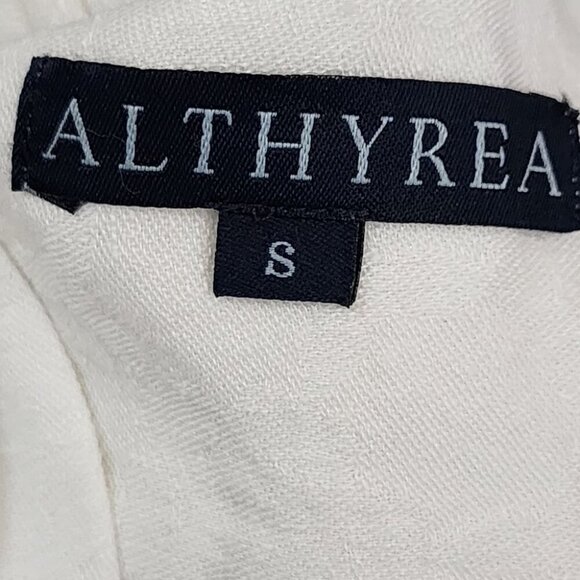 Althyrea Design White 100% Irish Linen Pleated V-Neck Tank - Picture 5 of 6